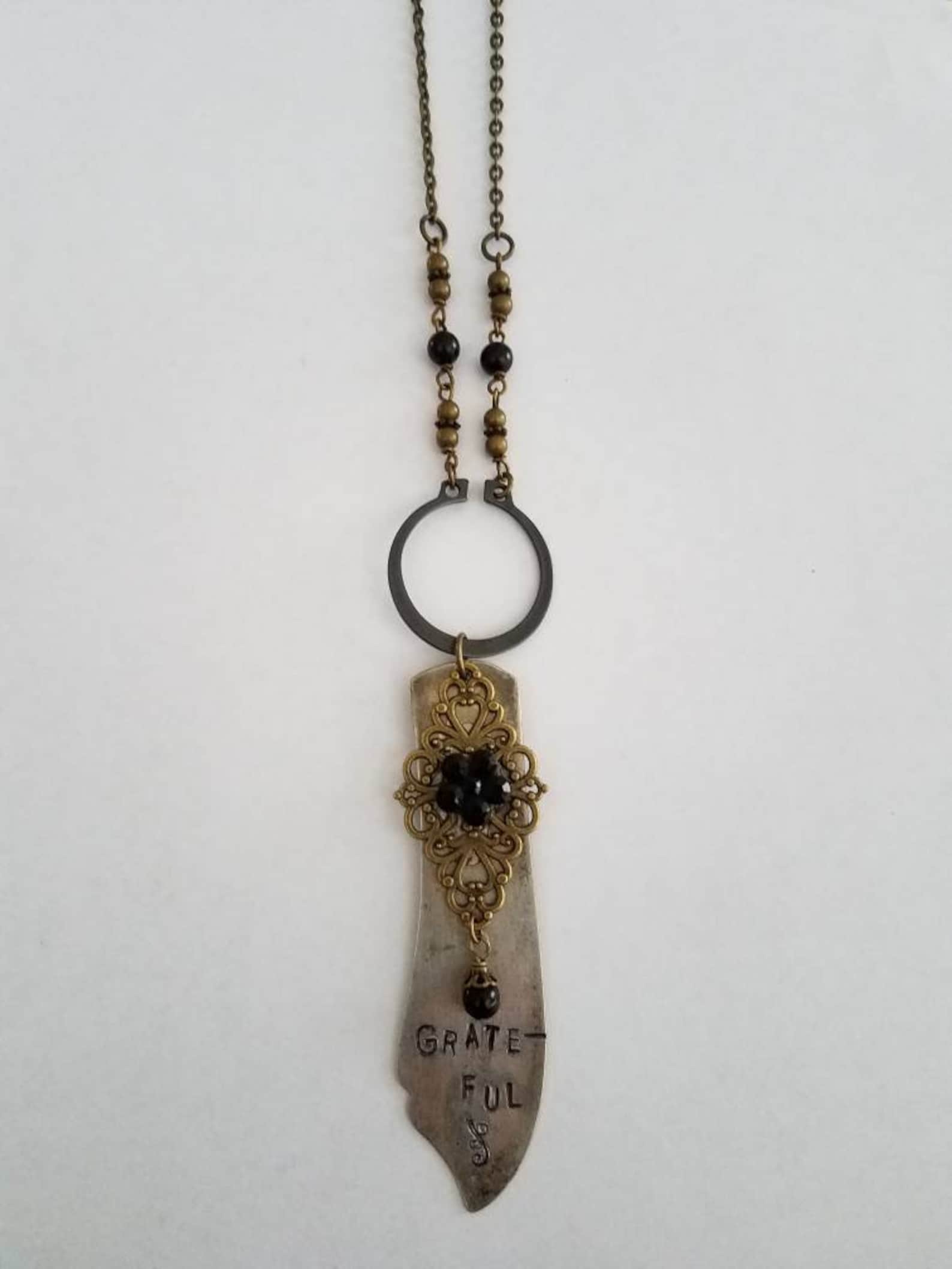 Grateful butter knife necklace silverware Jewelryupcycled Etsy