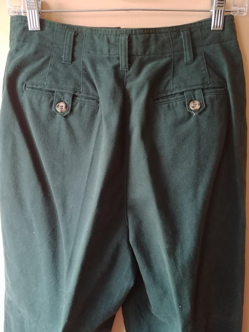 Vintage Women/'s Size 8 Hunter Forest Dark Green High Waisted Pleated Pants Slacks 80/'s 90/'s by Just Clothes Petites