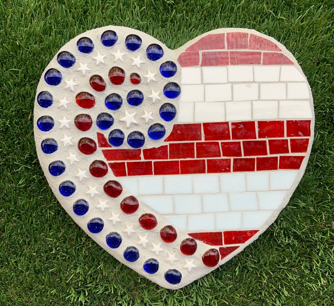 Stepping Flags American Flag Stepping Stone - Etsy