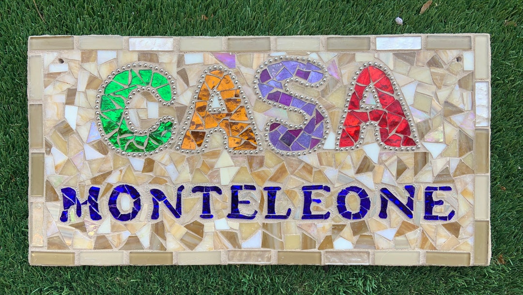 Custom Mosaic Address Sign Etsy