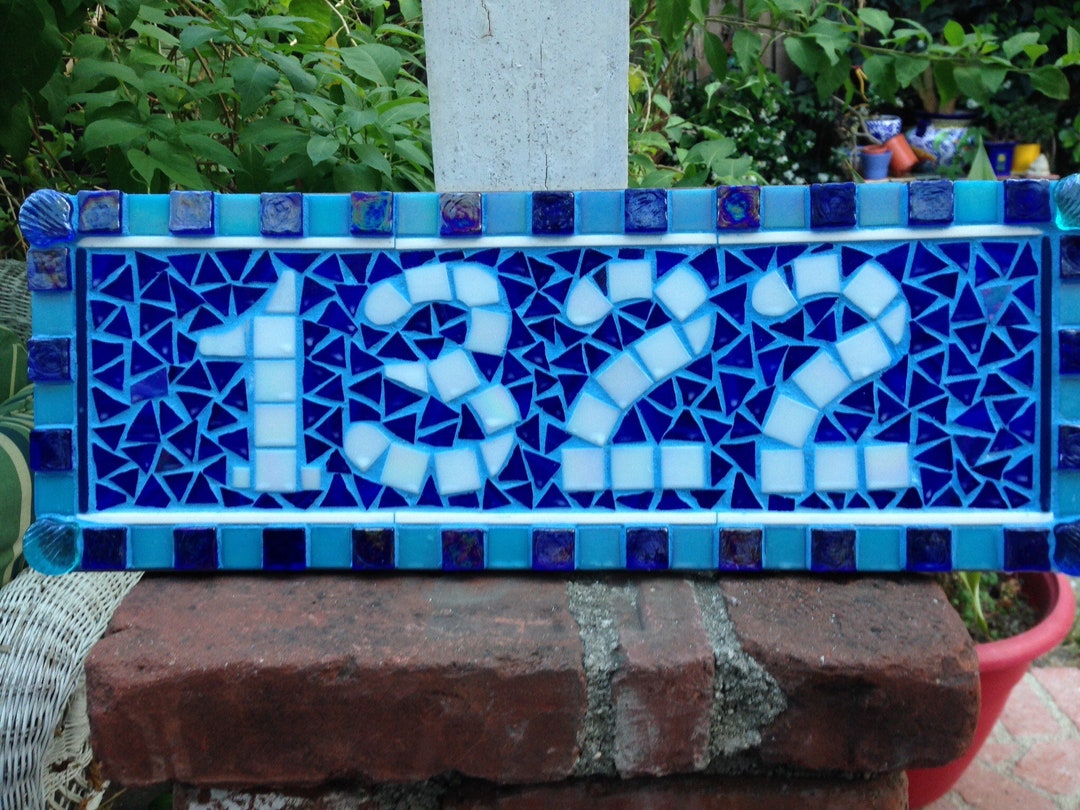 Custom Made Mosaic Address Sign. Etsy