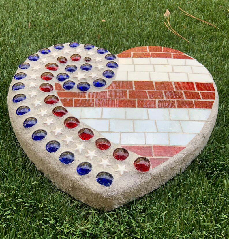 Stepping Flags American Flag Stepping Stone - Etsy