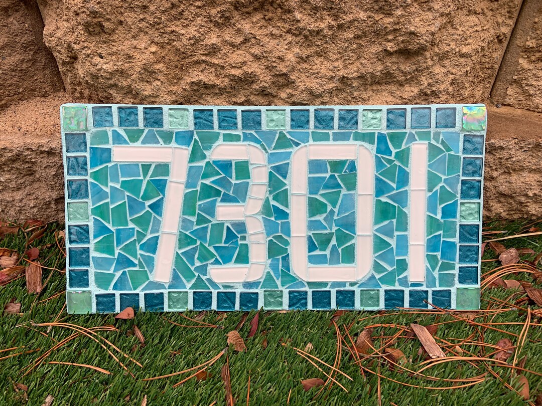Custom Mosaic Address Sign Etsy