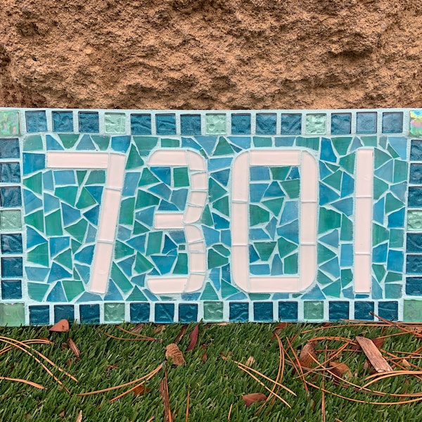 Mosaic Address Sign Etsy