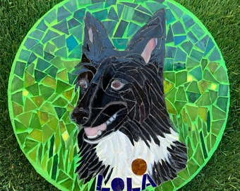 Custom Dog Mosaic Stepping Stone