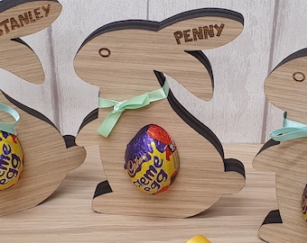 Wooden Bunny Shaped Creme Egg Holder
