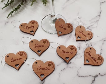 Personalised Wedding Wine Glass Charms | Favours | Settings