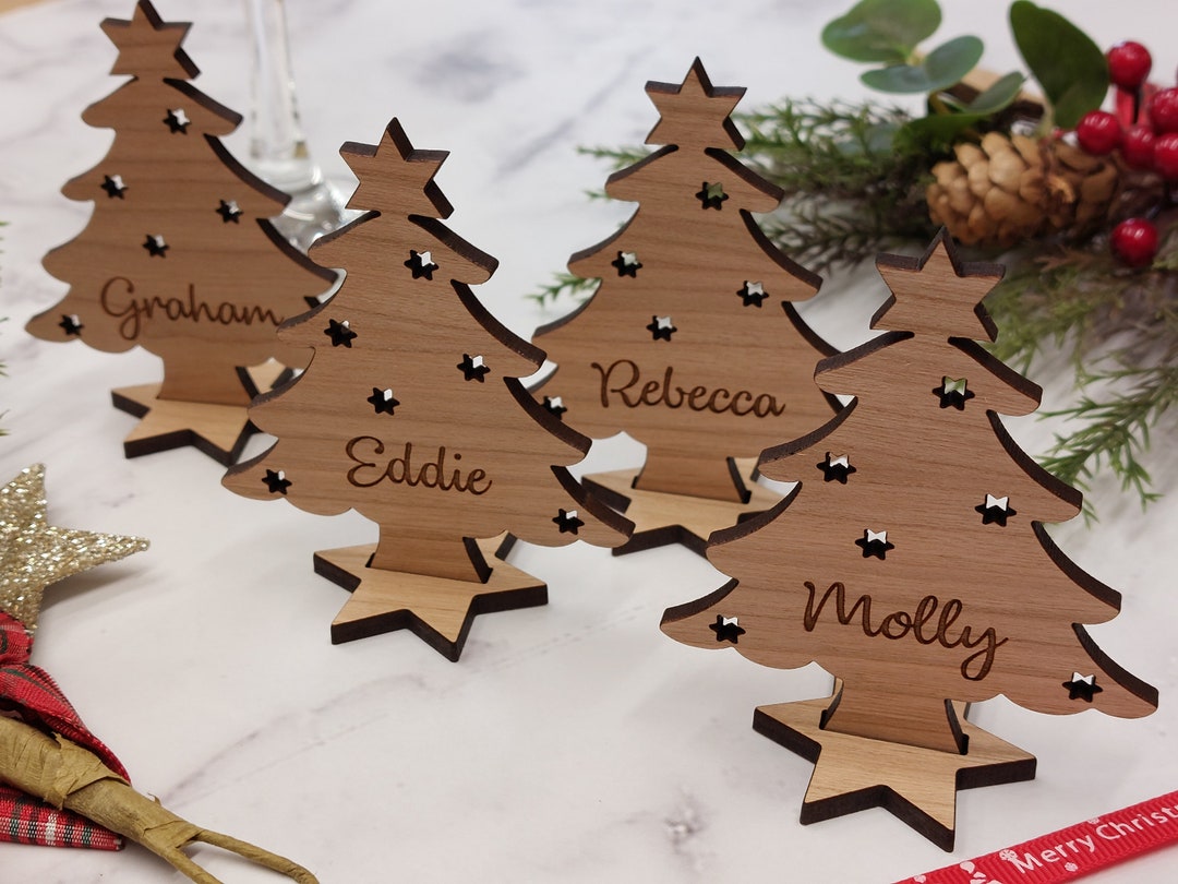 Personalised Wooden Christmas Name Place Setting | With or Without ...