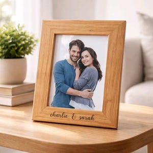 Personalised Solid Oak Picture Frame Him Her Couple