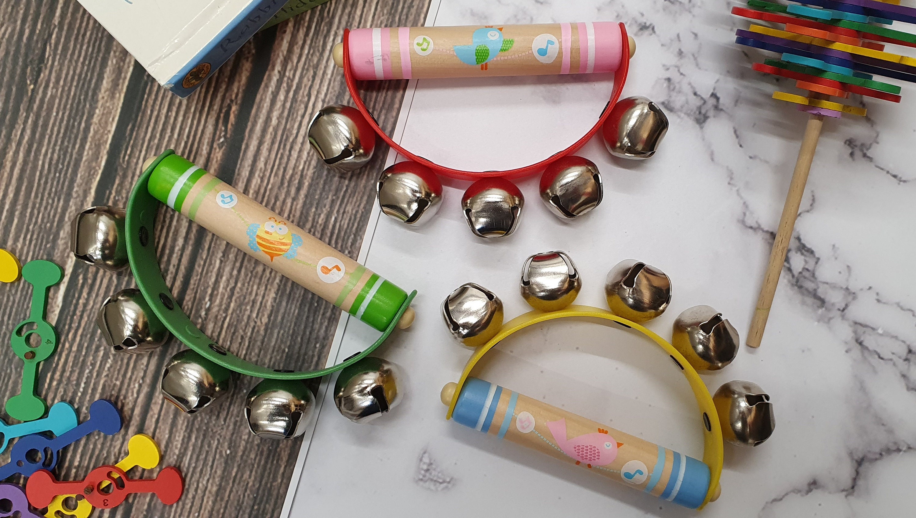 Hand Held Bell Rattle Childrens Personalised Etsy