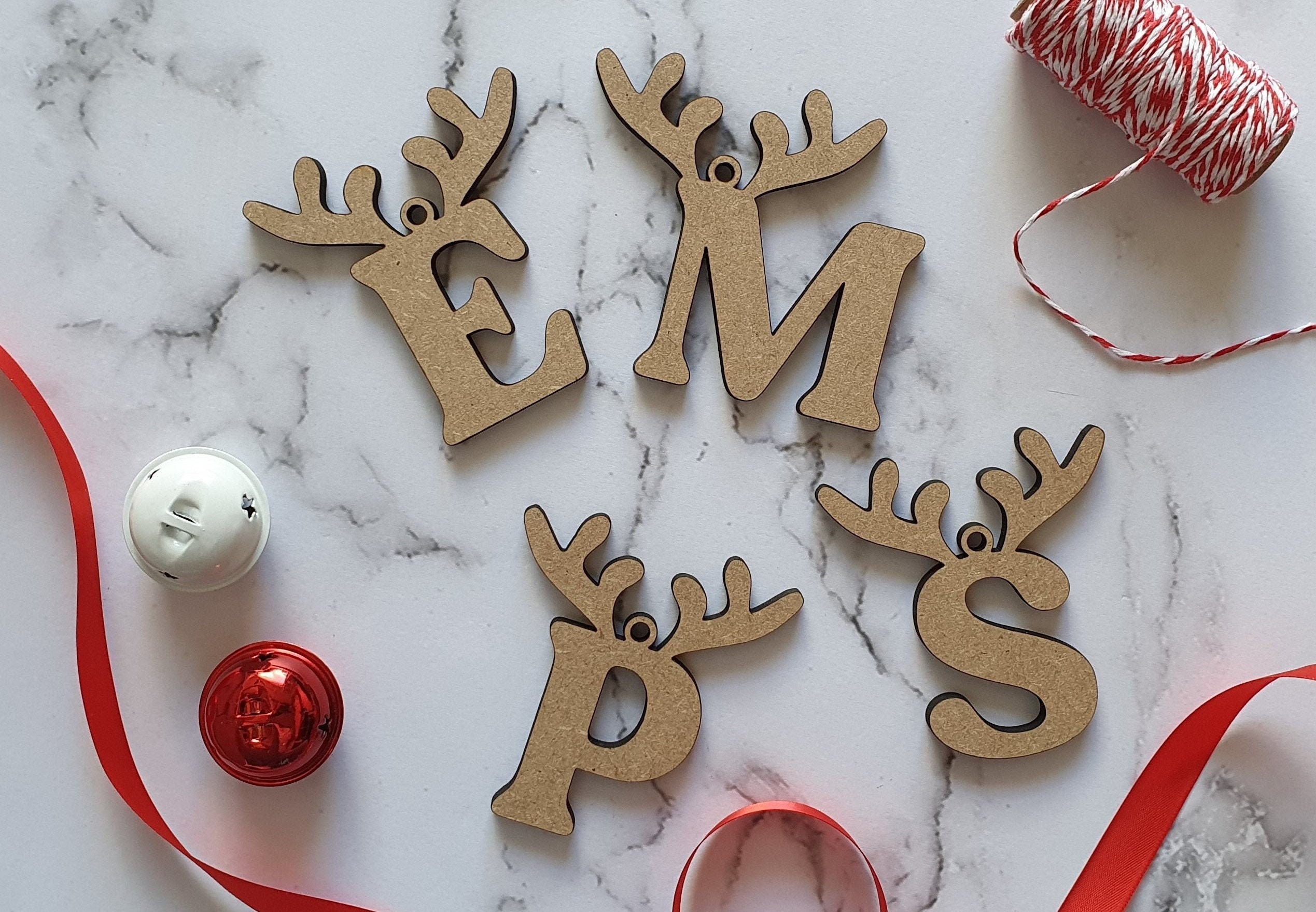 MDF Christmas Wooden Antler Letters Decorate Yourself Crafter