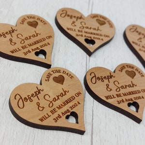 Personalised Wooden Wedding Save the Date Fridge Magnets