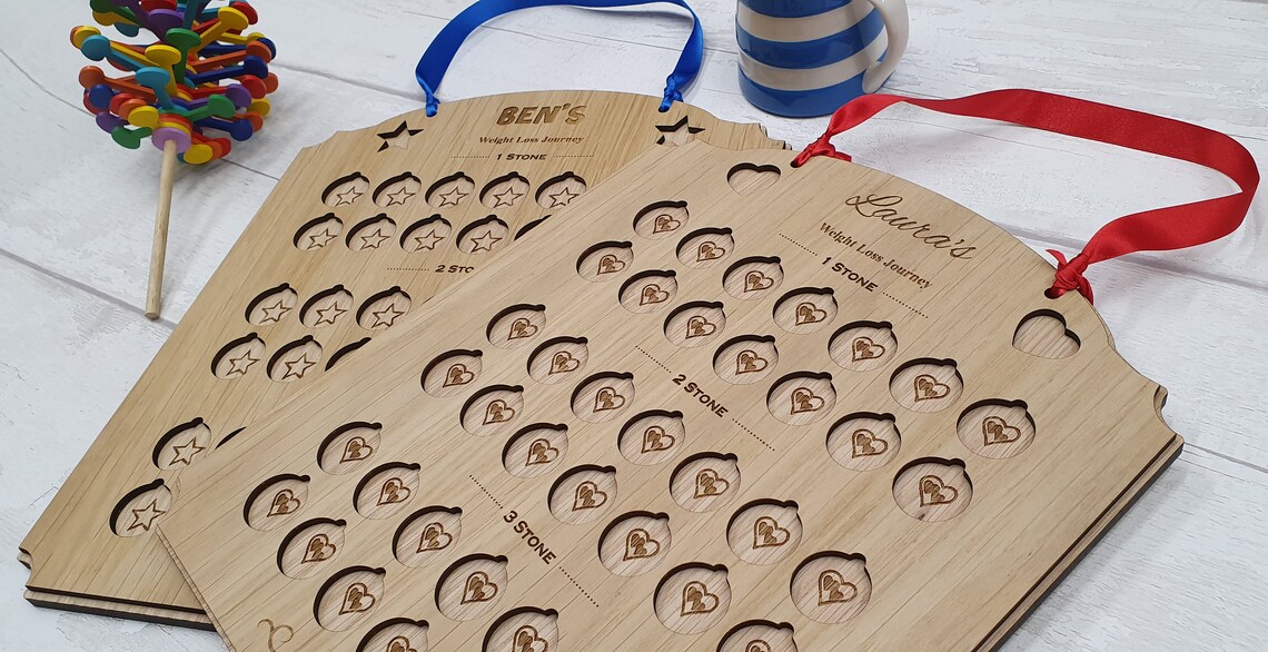 Personalised 3 Stone Weight Loss Chart Pound for Lb Slimming Etsy