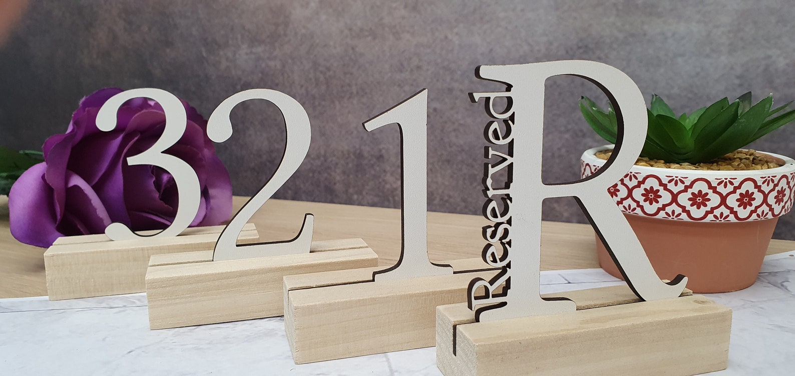 Wooden Table Numbers Reserved Sign Restaurant Wedding Etsy