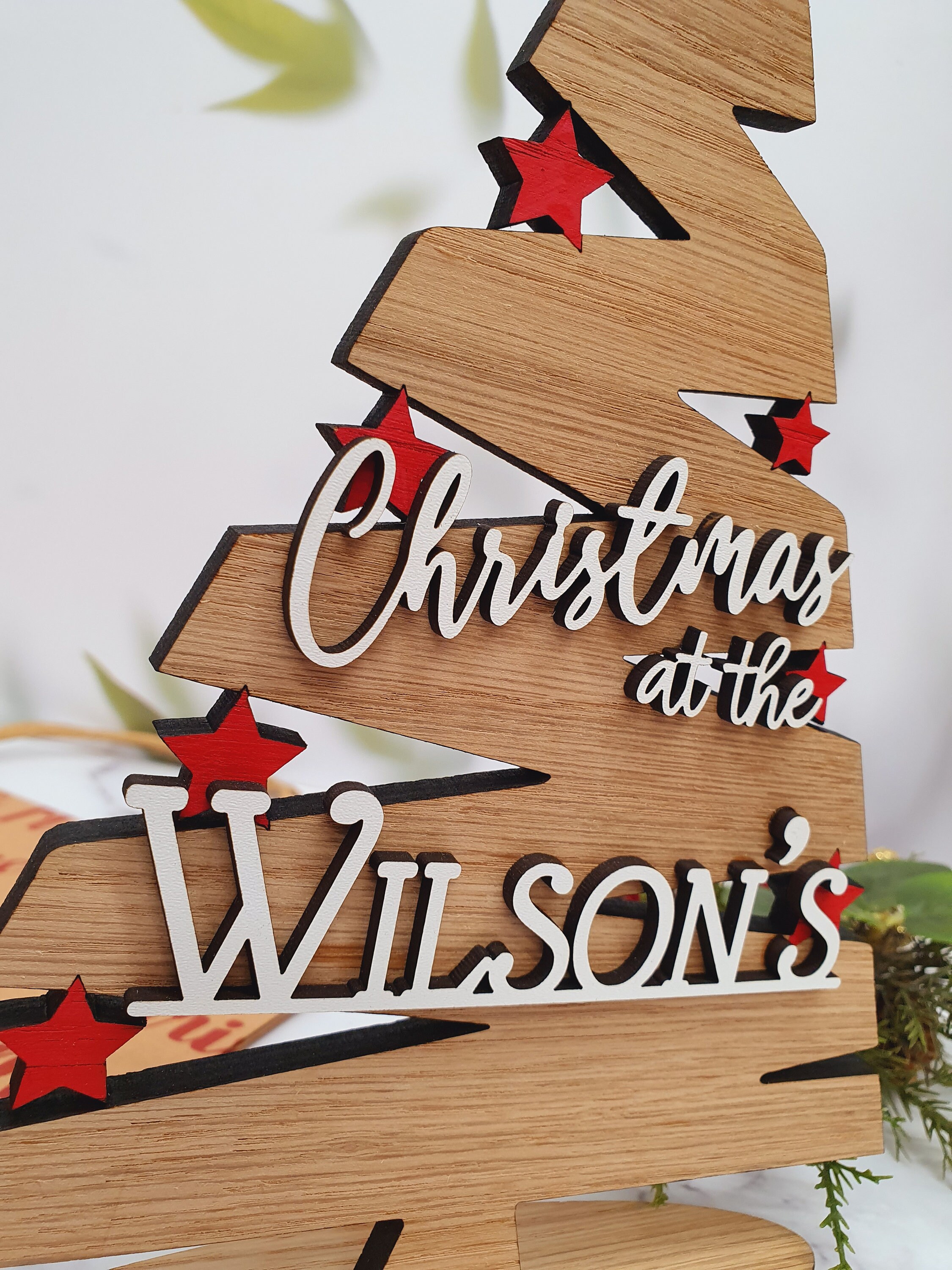 Personalised Wooden Christmas Tree Christmas With Etsy UK