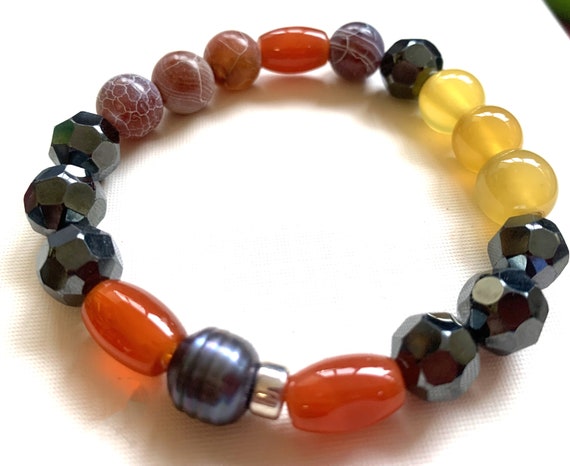 Boho Stackable Gemstone Desert Bracelets, Tiger E… - image 7