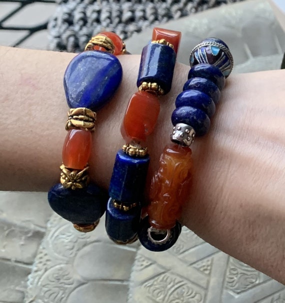 Boho Stackable Gemstone Chinese Flair Bracelets, … - image 2