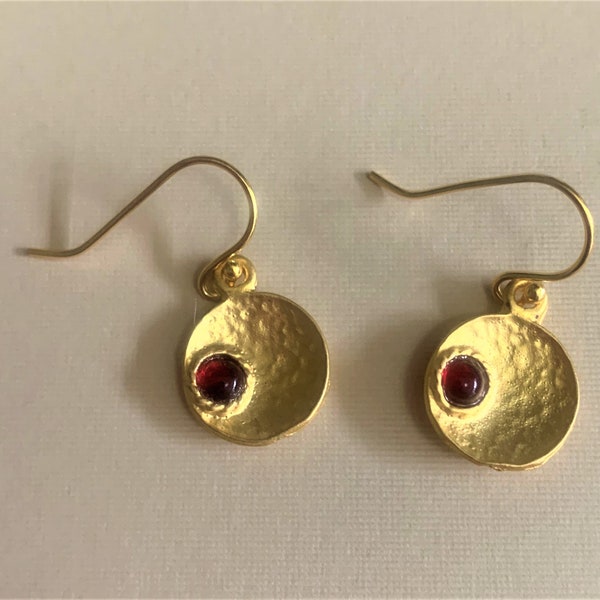 Vintage Museum Style Sterling Garnet Glass Earrings, Sundance Artisan Created, Yoga Earrings, Everyday Earrings, Great Gift, Popular Now