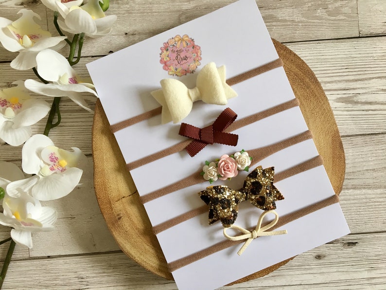 baby headband starter set Baby Headband Set nude bow set nude baby headband Set glitter bow toddler headband newborn headbands