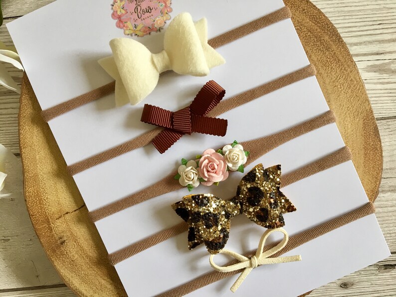 baby headband starter set Baby Headband Set nude bow set nude baby headband Set glitter bow toddler headband newborn headbands