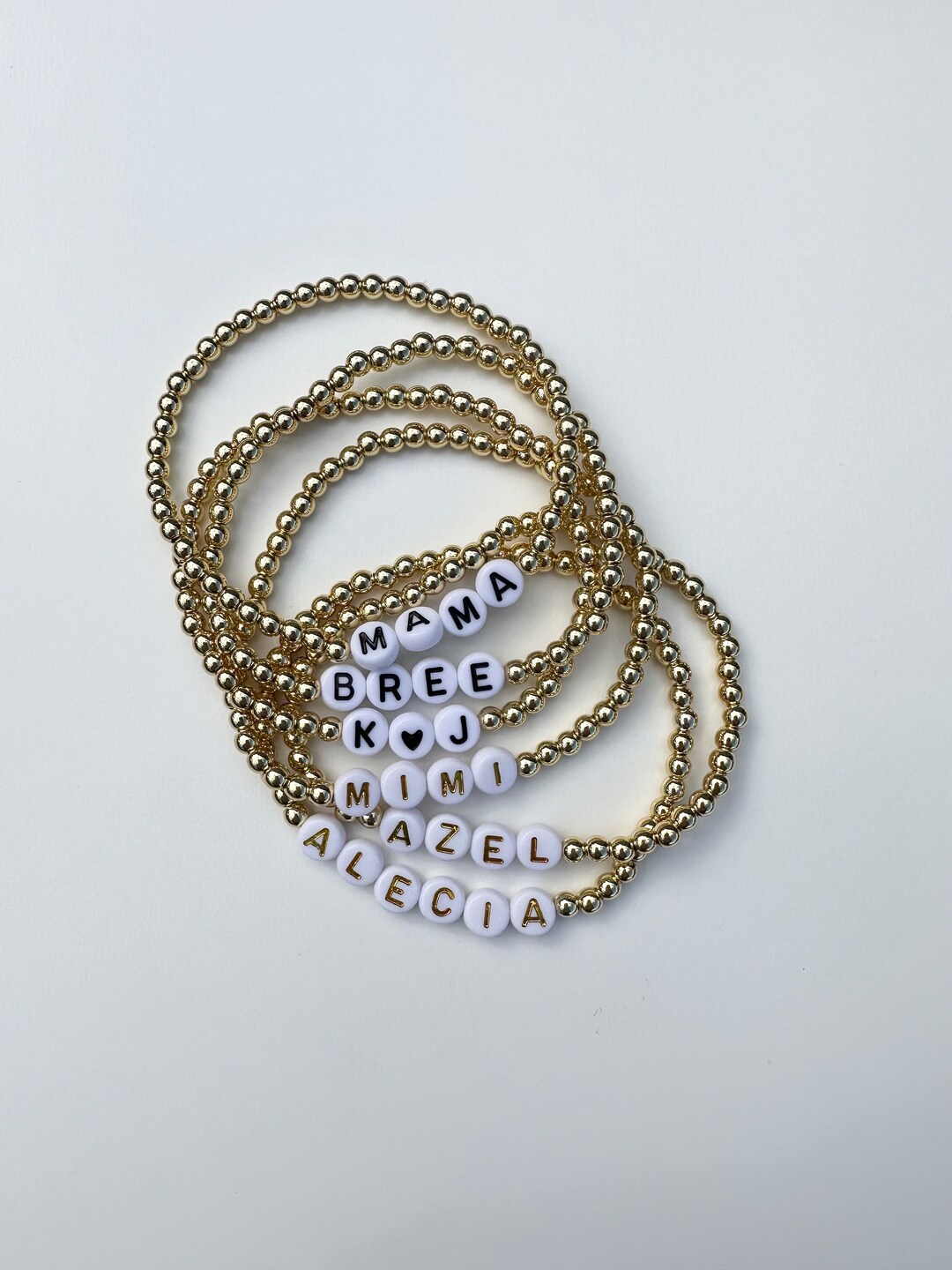 Gold Filled Bead Personalized Bracelet Gold Filled Bracelet Etsy