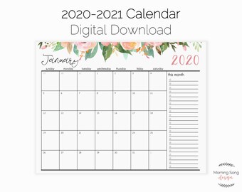2017 calendar / printable calendar / 5x7 calendar / desktop | Etsy
