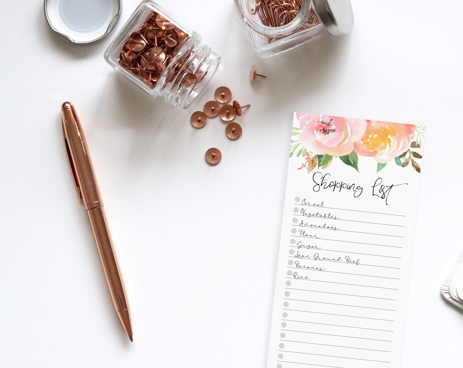 Pink Floral Small Notepad Set of 3 | to Do List Desk Pad | Magnetic to ...