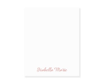 Personalized Simple Script Name 50 Sheet Notepad | Custom Notepad with Name at the Bottom | Daily To Do List | Pretty Script Name Notepad