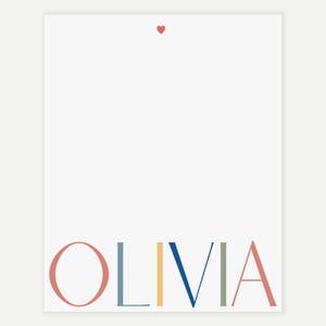 Personalized Notepad, Custom Stationery for Women and Girls, Cute Notepad Teacher Gift, Colorful Lined or Blank Writing Paper Desk Pad image 2