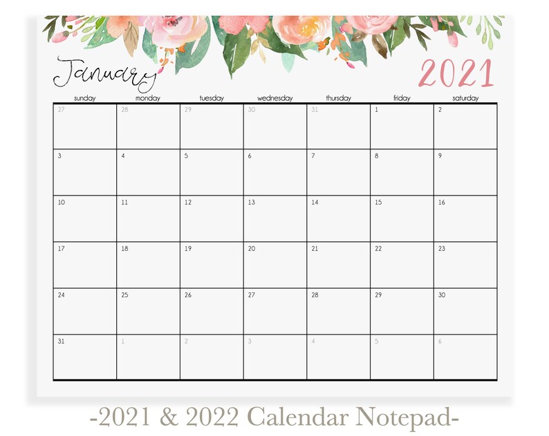 Calendar for Fridge Desk Calendar 2021 2021 Wall Etsy