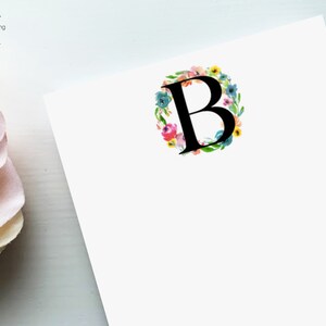 Personalisierte Monogramm Blumenkranz Notizblock | Benutzerdefinierte Initialen Notizblöcke | To Do Liste Schreibtischunterlage | Notizblock für Lehrer | Schreibblock mit Monogramm