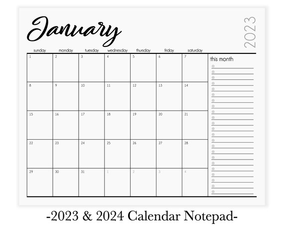Buy 23 Calendar Notepad 23 24 Desk Calendar Family Online In India Etsy