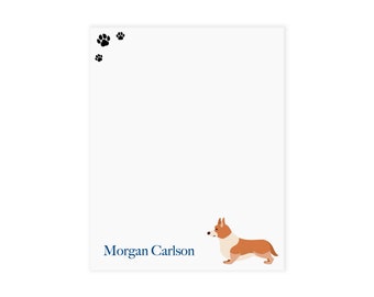 Pembroke Corgi Dog Personalized Notepad | Dog Custom Notepad | Dog Notepad Personalized | Corgi Gift for Dog Lovers Dog Stationery Memo Pad