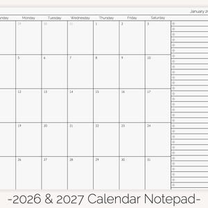 2026 Calendar Notepad | Monthly Planner Notepad Organizer | 2026 Desk Calendar Planner | Minimalist Calendar Pad | Month Planner To Do List