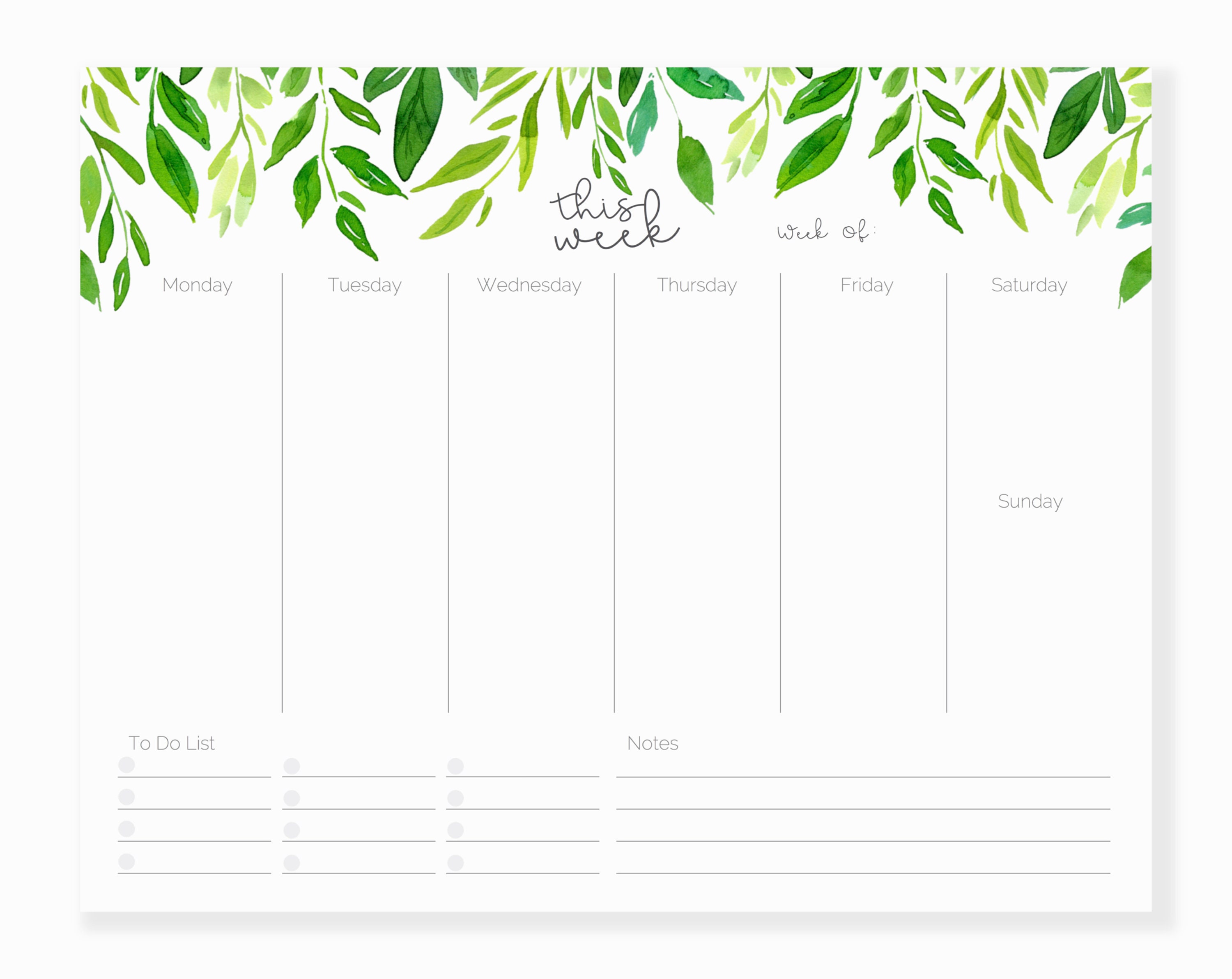 Floral Blue Weekly Planner Notepad Tear Off Set of 2 Weekly Calendar Pad 52 Undated To Do List Notepad Sheets Desk Planner Planning Pads Productivity Tracker for Work Goals Notes Schedule Ideas 
