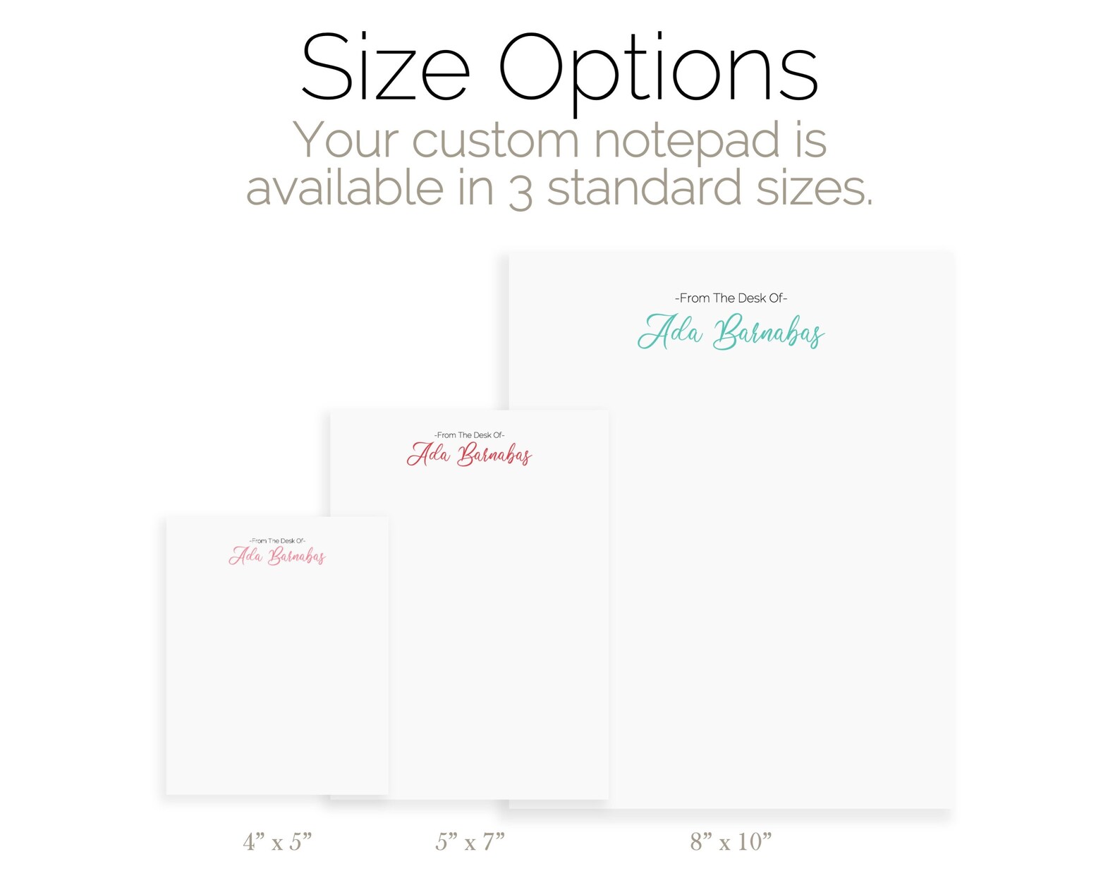 Lined Personalized Notepad From the Desk of Lined Notepad Etsy