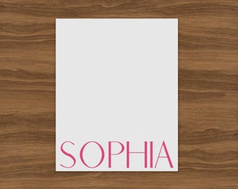 Personalized Notepad Stationery, Custom Notepad with Name, Cute Custom Writing Pad, Teacher Gift, Lined or Blank Colorful Notepad for Girls