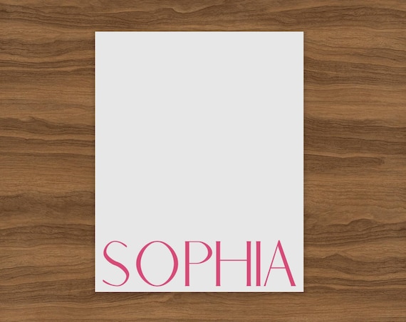 Personalized Notepad Stationery, Custom Notepad with Name, Cute Custom Writing Pad, Teacher Gift, Lined or Blank Colorful Notepad for Girls