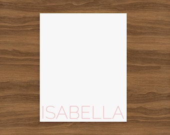 Personalized Notepad Stationery, Custom Notepad with Name, Cute Custom Writing Pad, Teacher Gift, Lined or Blank Colorful Notepad for Girls