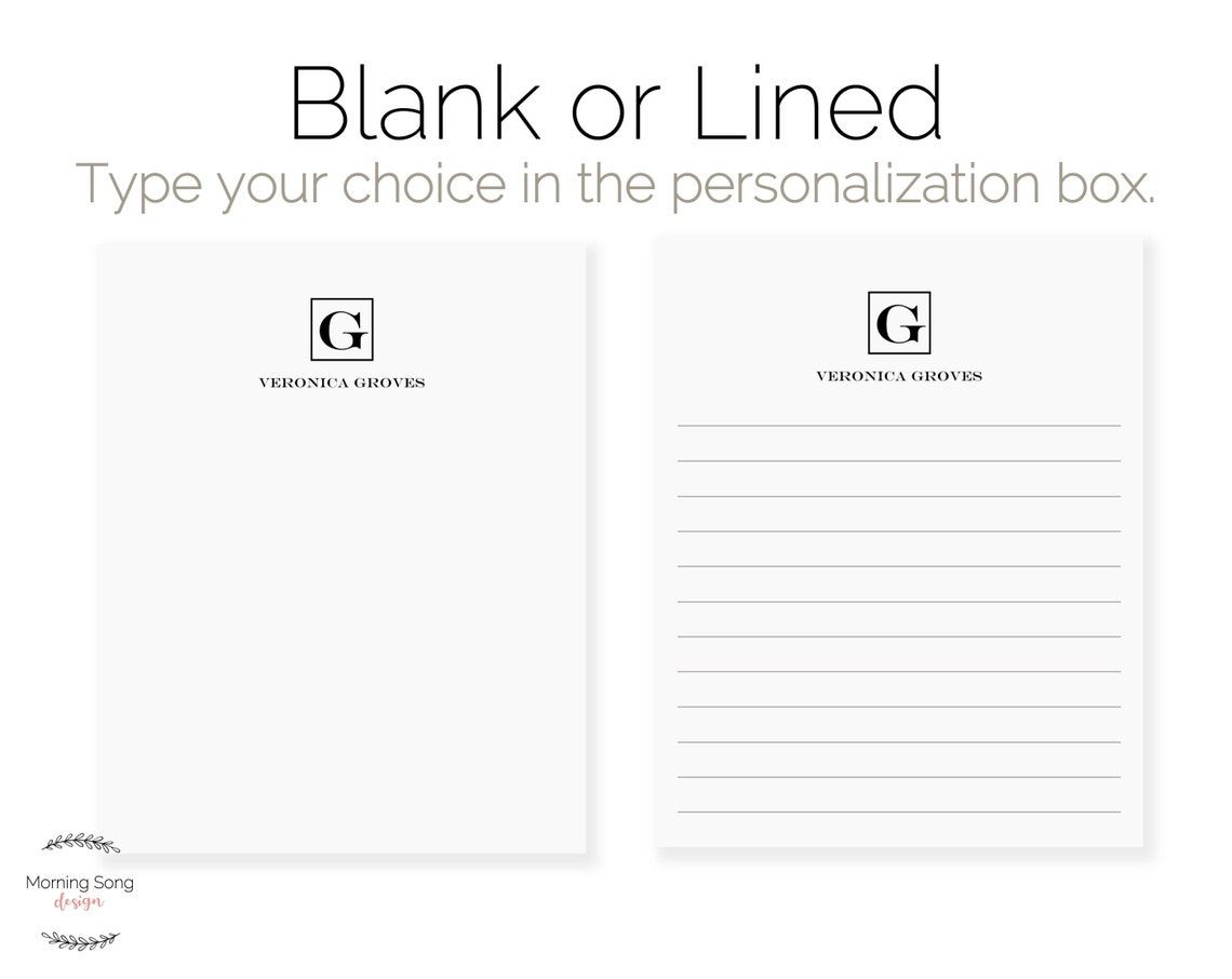 Simple Personalized Monogram Notepad | Custom Family Notepad With Name ...