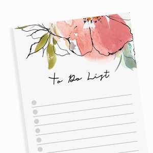 Pastel Garden Floral Notepad Set of 3 | Magnetic to Do List Desk Pad ...