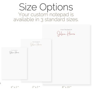 Personalized From the Desk of Notepad Custom Notepads - Etsy