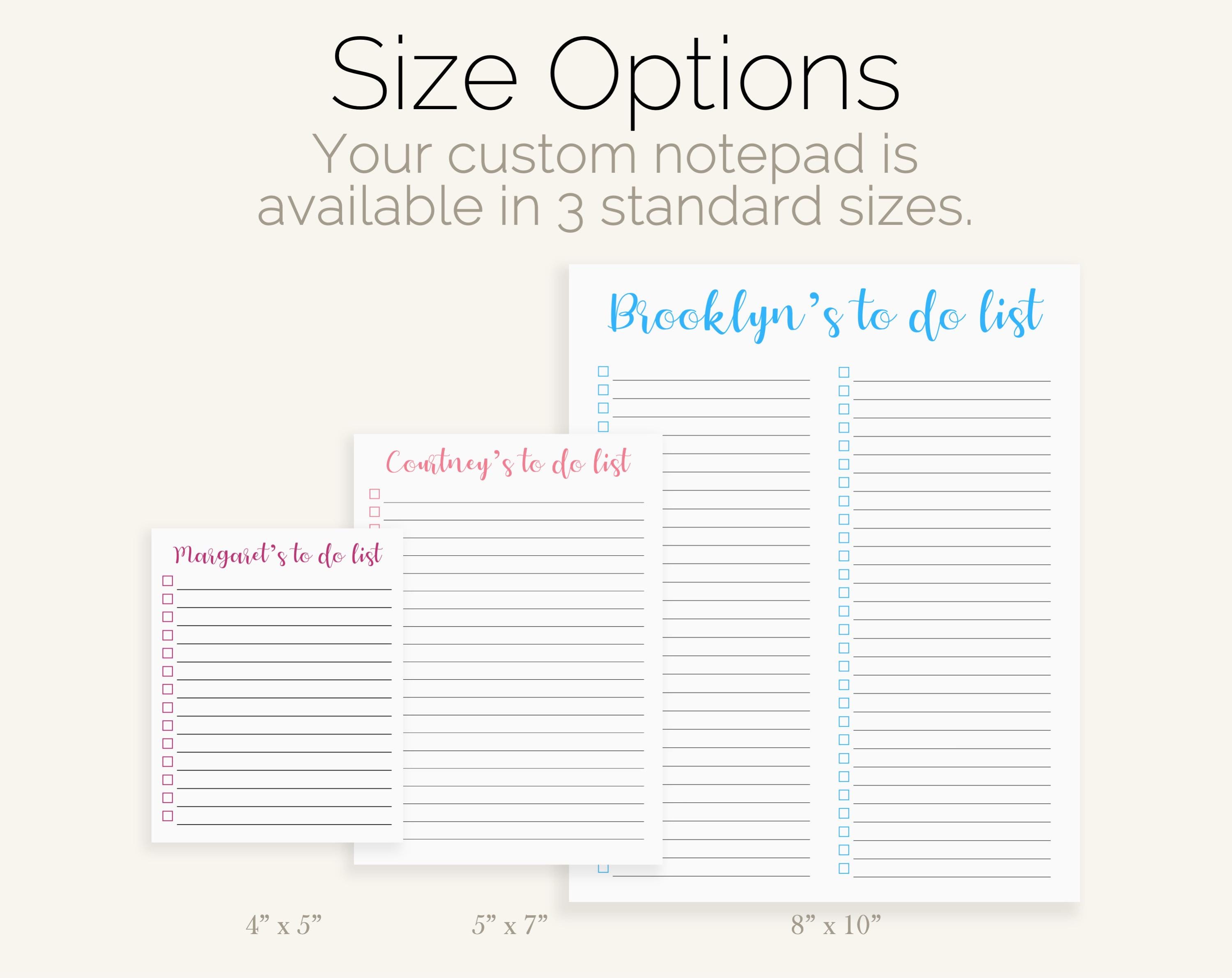 Personalized to Do List Notepad, Custom to Do List Pad With Lines, Kids ...