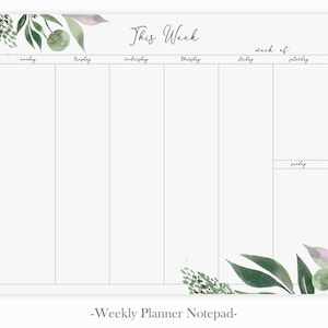 Leaves Weekly Planner Notepad | Weekly Notepad Planner | 2020 Weekly Planner | Undated Planner Notepad | Daily Schedule To Do List Planner