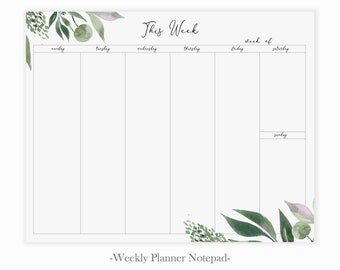 Lascia il Blocco note di Planner settimanale Pianificazione del Blocco note settimanale Pianificazione settimanale 2020 Blocco note di Planner non datato Pianificazione giornaliera per fare List Planner