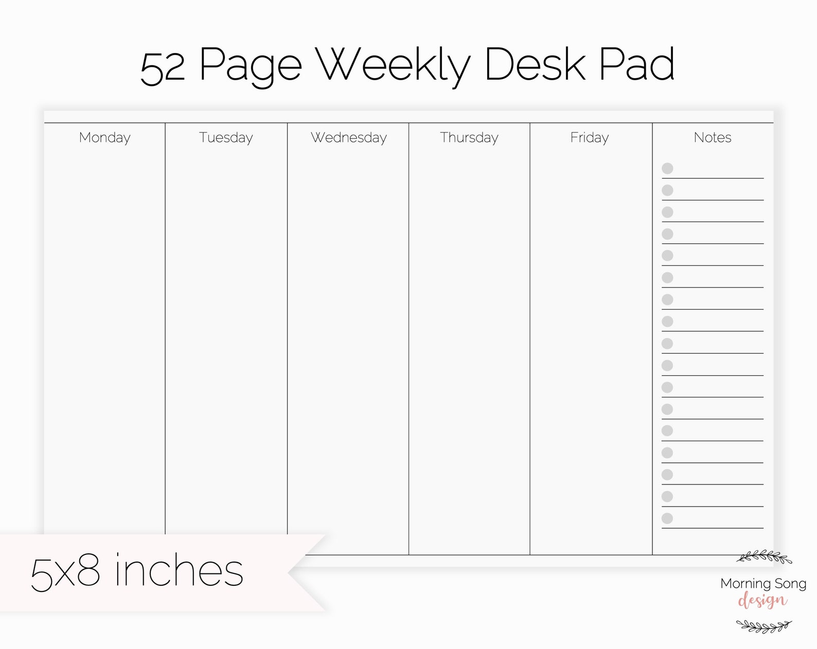 Blank Weekly Planner Pad Small Weekly Calendar Desk Pad 5 - Etsy