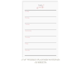 Simple Weekly Planner Pad | 2020 Weekly Planner | Weekly Planner Notepads | Undated Planner Notepad | Schedule To Do List Daily Planner