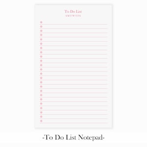 Daily To Do List Notepad | Desk Planner with Checkboxes | Weekly To Do List | Checklist Notepad | Lined Memo Pad | Pink Lined To Do List