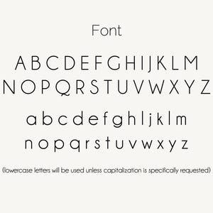 Pu&ograve; includere: Un grafico dell'alfabeto di un font che mostra lettere maiuscole e minuscole in uno stile semplice e moderno. Le lettere sono tutte nere e sono su uno sfondo bianco.