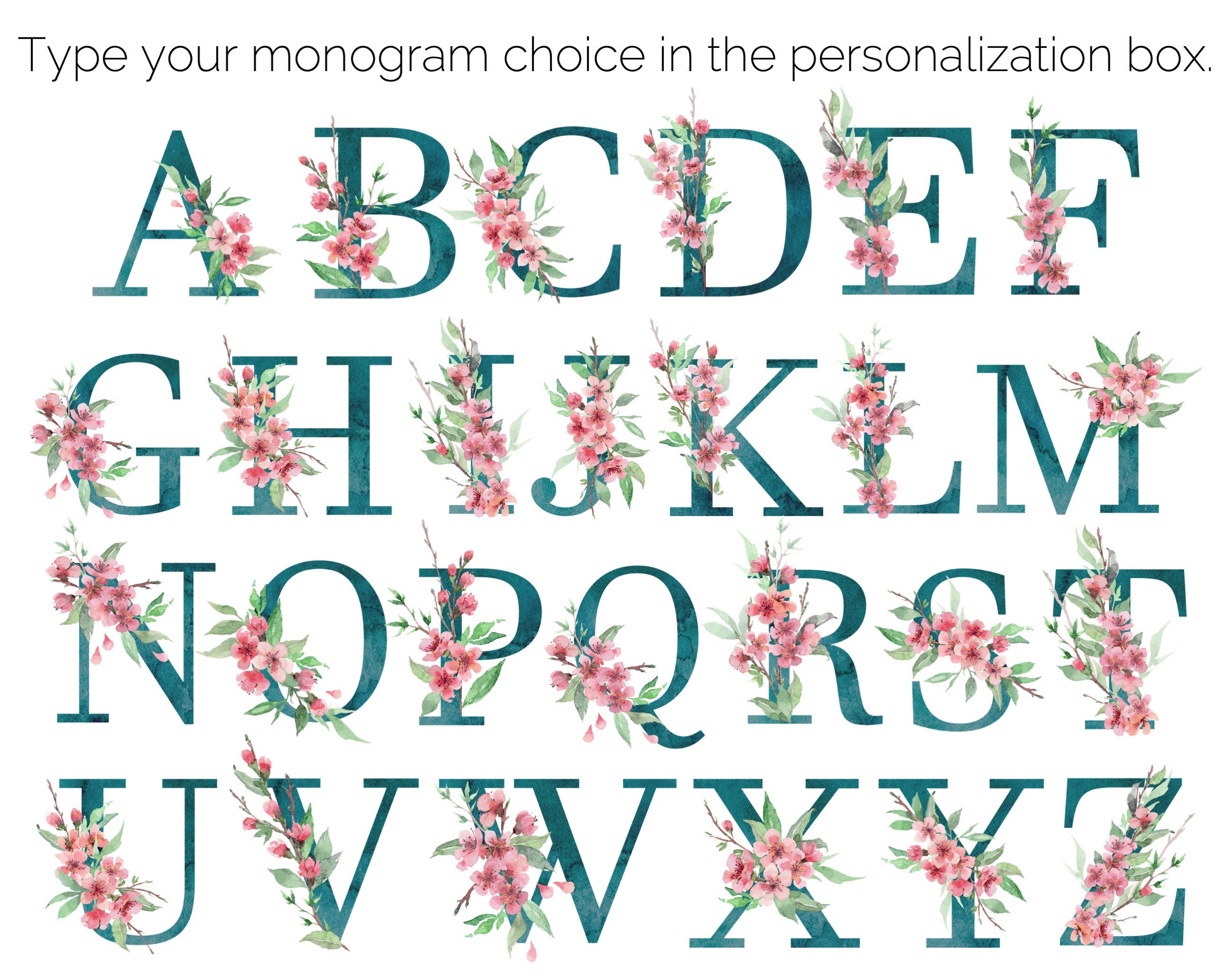 Custom Monogram Weekly Planner Notepad | Pink Floral Notepad Planner ...
